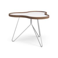 Flower Coffee Table 66x62 White/Walnut/Chrome