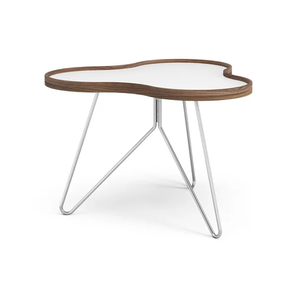 Flower Coffee Table 66x62 White/Walnut/Chrome