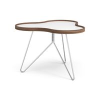 Flower Coffee Table 66x62 White/Walnut/Chrome