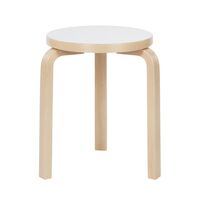 Taburete 60 Blanco Laminado de Abedul