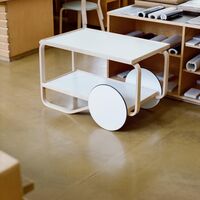 901 Serveerwagen Berk/ Wit/ Wit Laminaat