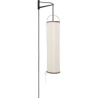 Silk Lantern Væglampe Naturlig Hvid Silke/Sort