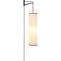 Silk Lantern Væglampe Naturlig Hvid Silke/Sort