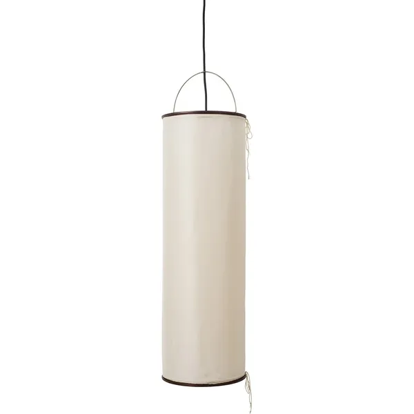 Silk Lantern Pendel Naturlig Hvid Silke/Sort