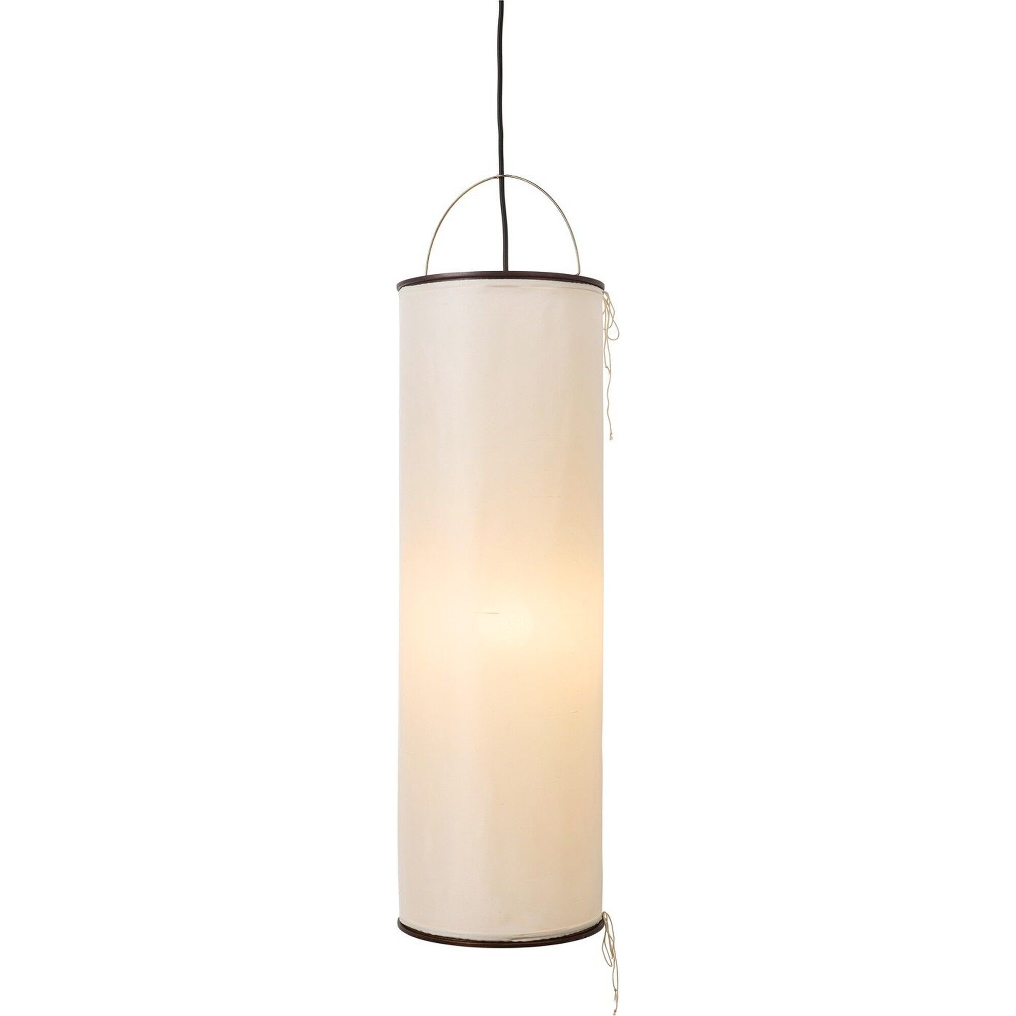 Silk Lantern H&auml;ngeleuchte Naturlig Vit Silke/Svart