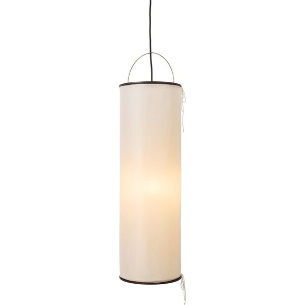 Silk Lantern Pendant Natural White Silk/Czarny
