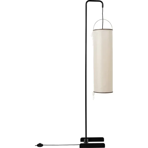 Silk Lantern Gulvlampe Naturlig Hvid Silke/Sort