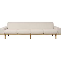 SW50 neljän istuttava sohva, öljytty tammi/Harp 24 Ivory