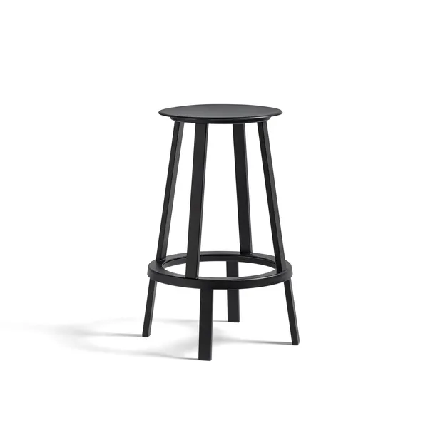 Revolver Bar Stool Low Black