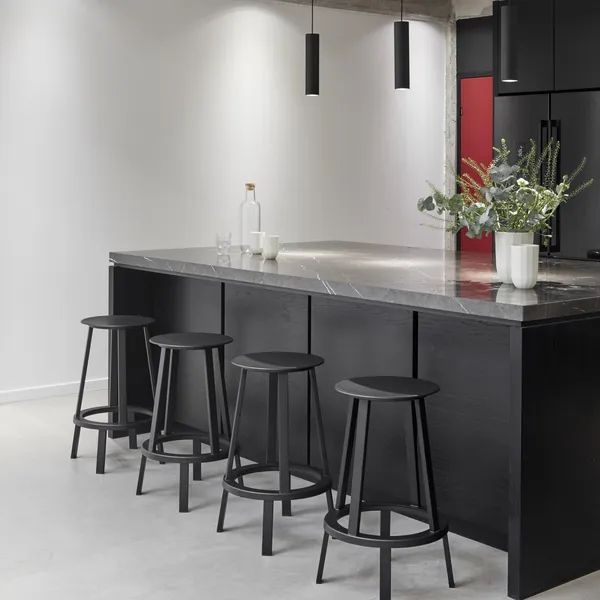 Revolver Bar Stool Low Black