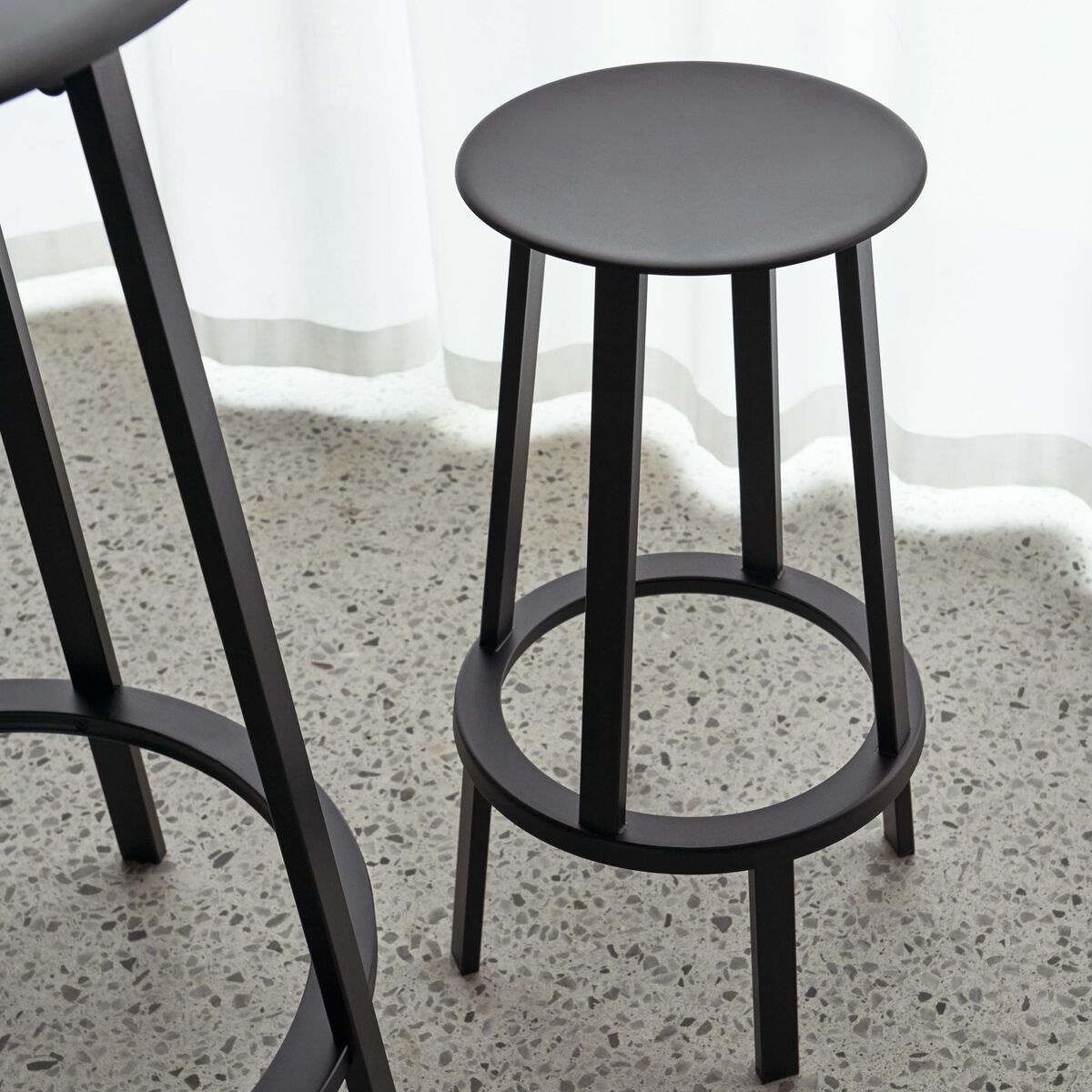 Sgabello da Bar Revolver Basso Nero