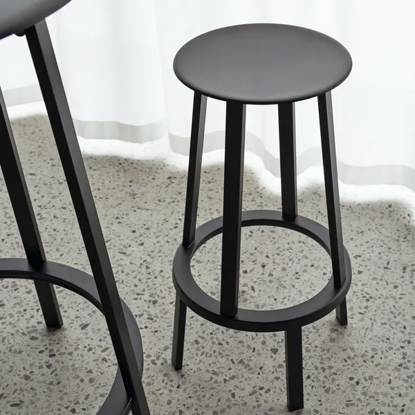 Revolver Bar Stool Low Black