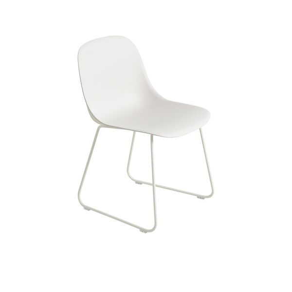 Fiber Dining Chair w. Sled Base White