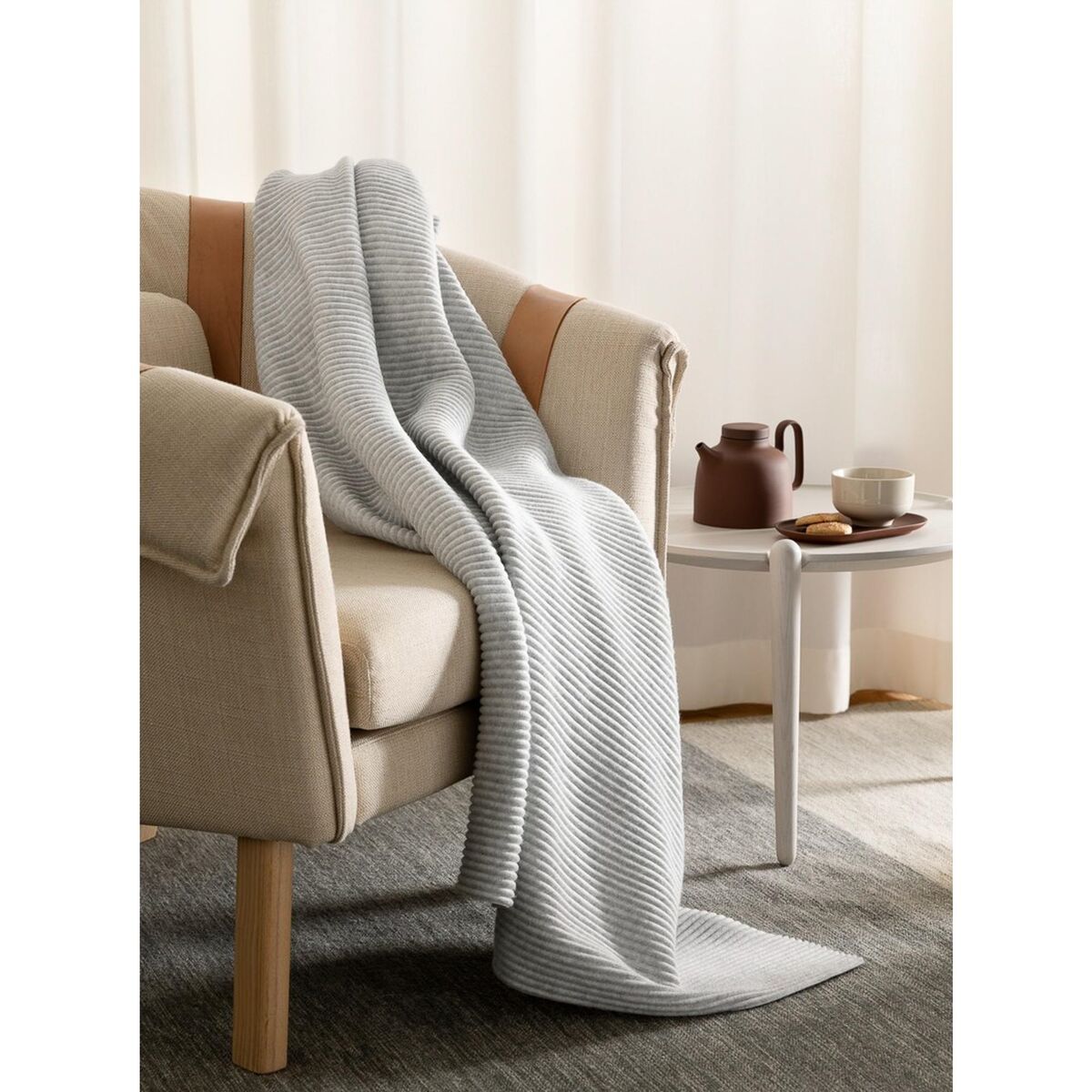 Pleece Rug 140x160 Light Gray