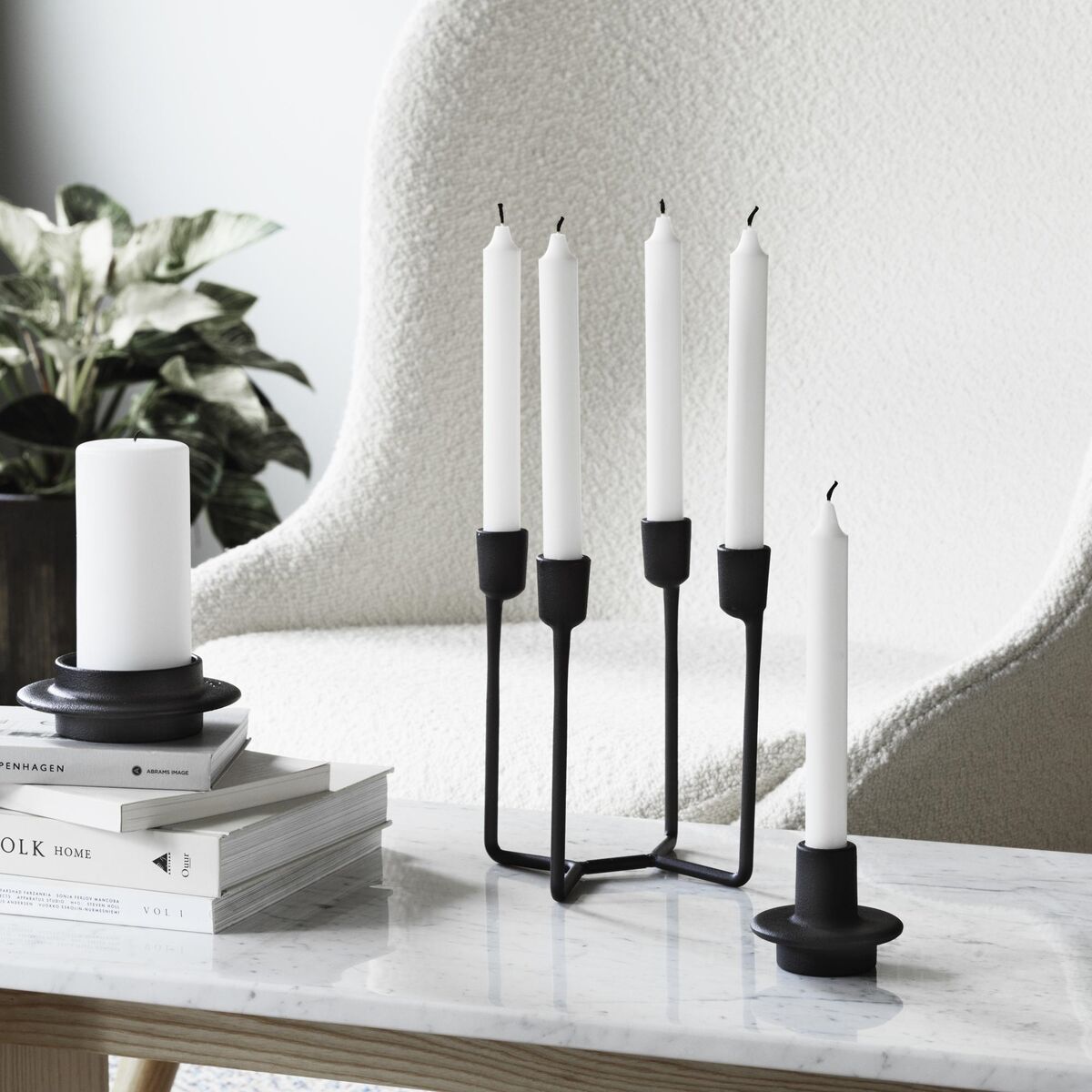 Heima 4-armed Candlestick Black