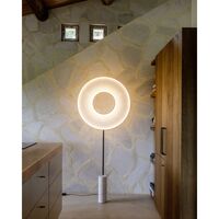 Lámpara de pie Iris Totem pequeña blanco/blanco mármol
