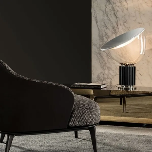Taccia LED Table Lamp Black/ Glass
