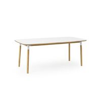 Form Eettafel 95 x 200 cm Wit/eiken