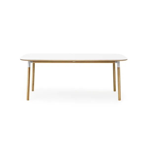 Form Eettafel 95 x 200 cm Wit/eiken