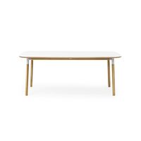 Form Eettafel 95 x 200 cm Wit/eiken