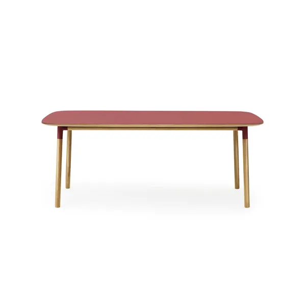 Form Dining Table 95 x 200 cm Red/ Oak