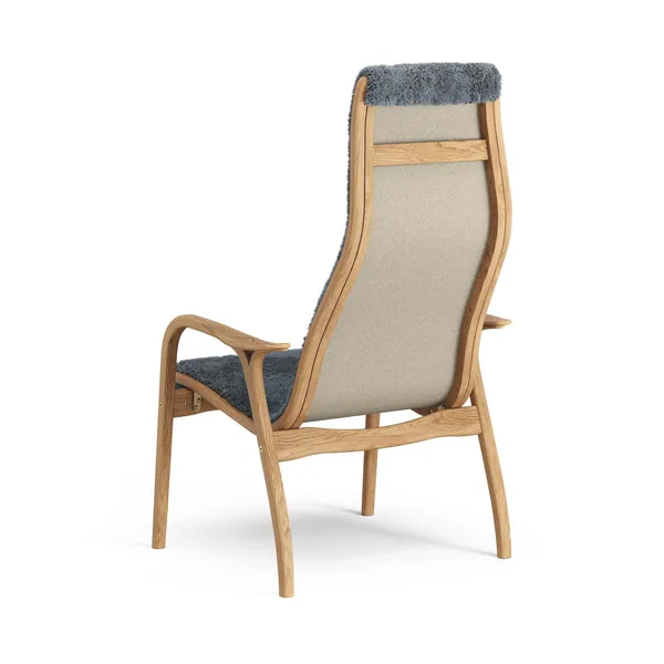 Lamino Hoge Fauteuil Geolied Eiken/Kool/Schapenhuid