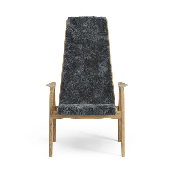 Lamino Hoge Fauteuil Geolied Eiken/Kool/Schapenhuid