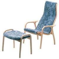 Lamino Hoge Fauteuil Geolied Eiken/Kool/Schapenhuid