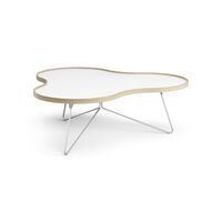Flower Couchtisch 114x107 Weiß/Eiche/Chrom