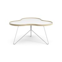 Flower Salontafel 90x84 Wit/Eiken/Chroom