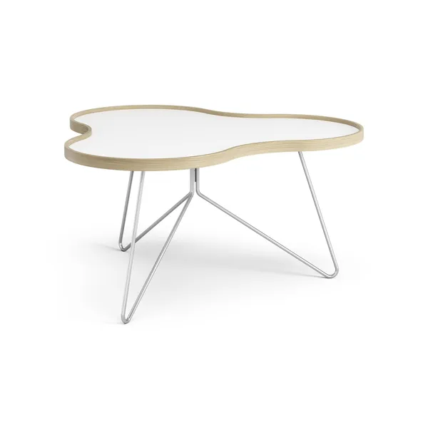 Flower Coffee Table 90x84 White/Oak/Chrome