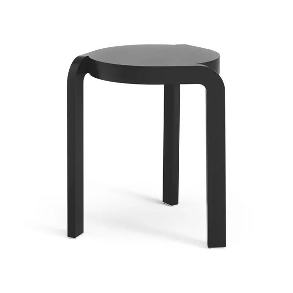 Spin Hocker Schwarzlackierte Esche