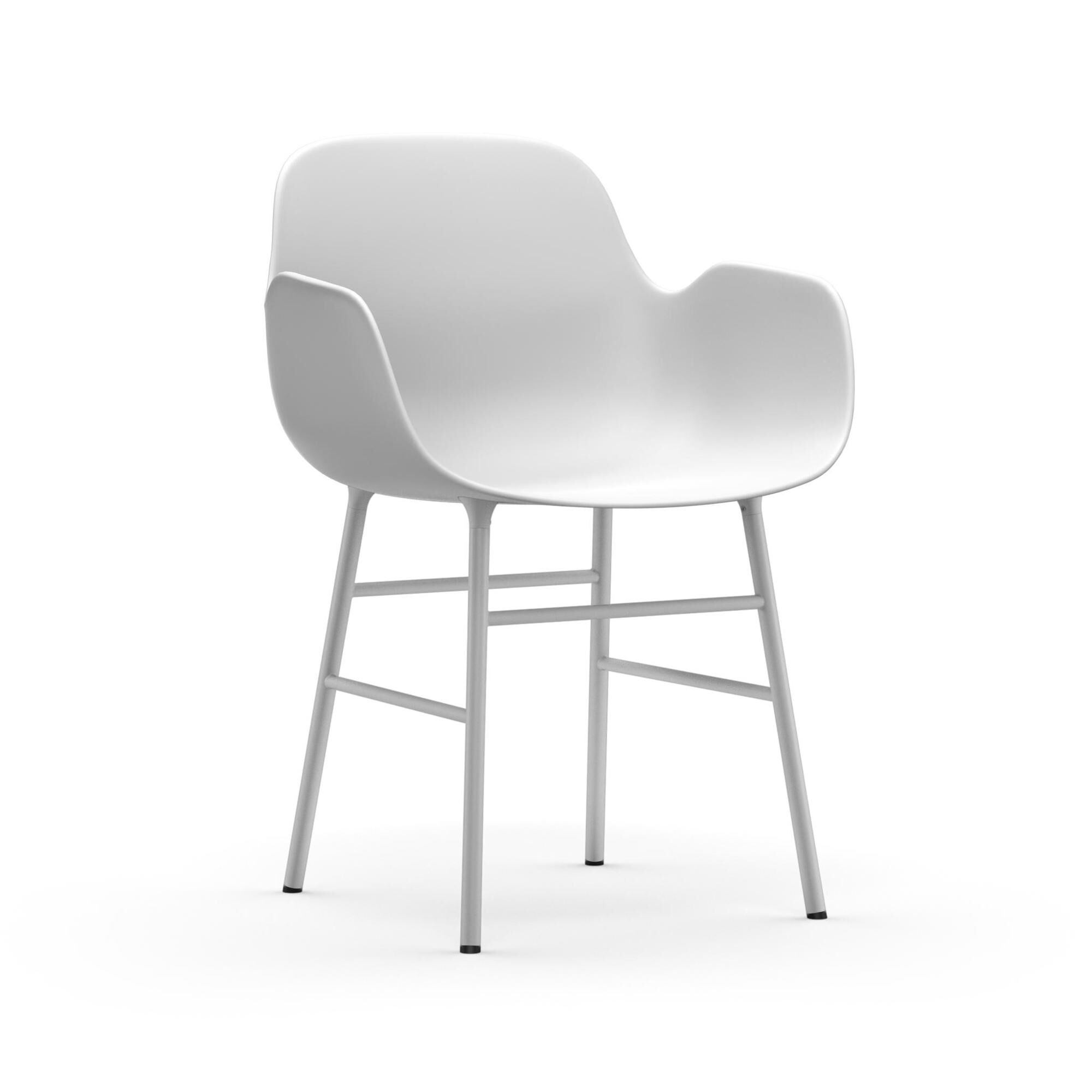 Form Spisebordsstol med Armln Hvid/Hvid Stl