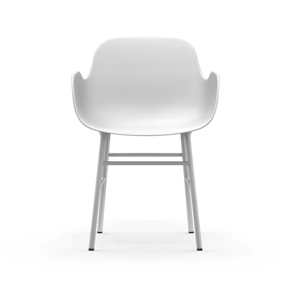 Form Dining Chair with Armrests White/ White Steel