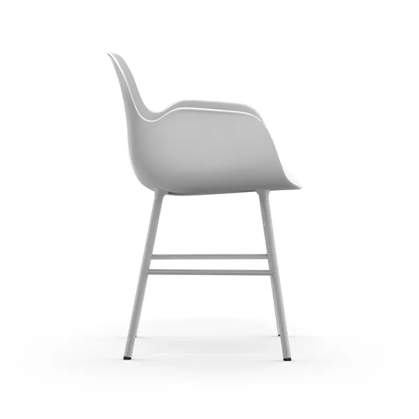 Form Dining Chair with Armrests White/ White Steel