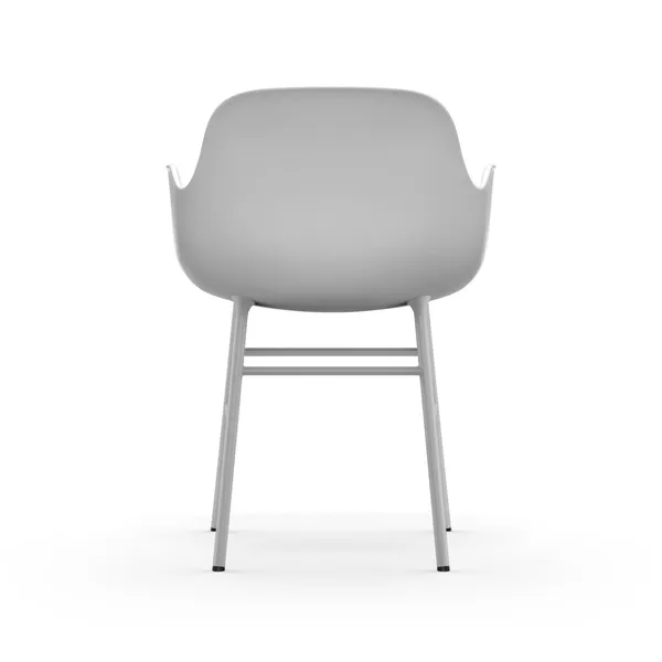 Form Dining Chair with Armrests White/ White Steel