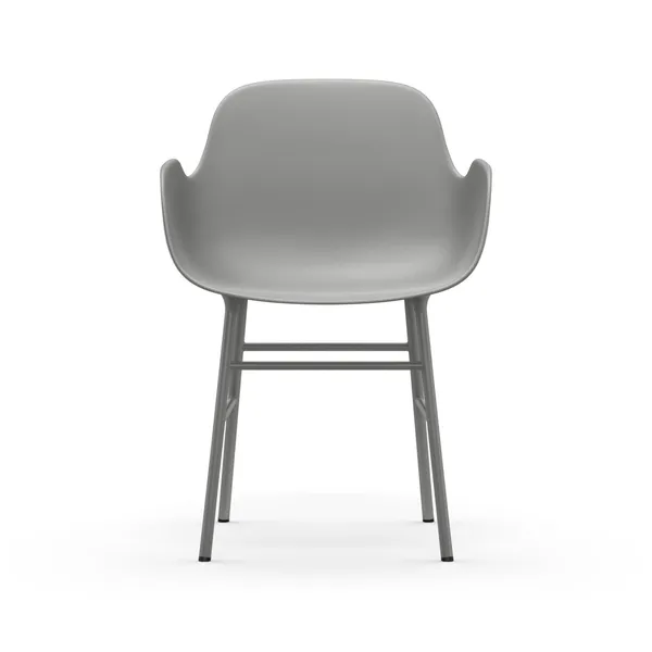 Silla de Comedor con Reposabrazos Form Gris/acero Gris