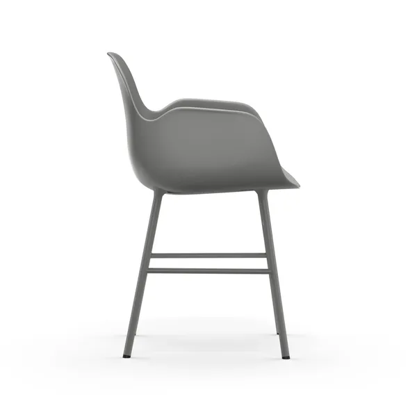 Silla de Comedor con Reposabrazos Form Gris/acero Gris