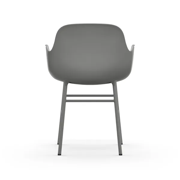 Silla de Comedor con Reposabrazos Form Gris/acero Gris