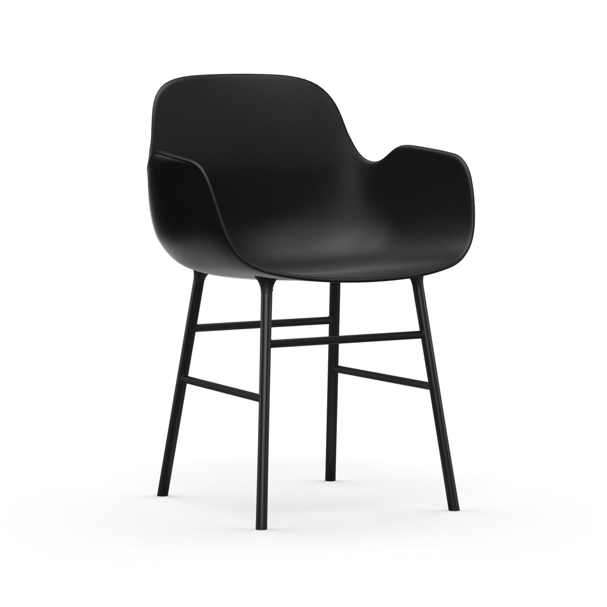 Form Spisebordsstol med Armln Sort/Sort Stl