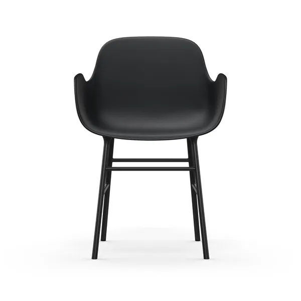 Form Dining Chair with Armrests Black/ Black Steel