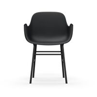 Form Dining Chair with Armrests Black/ Black Steel