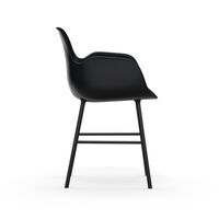 Form Dining Chair with Armrests Black/ Black Steel