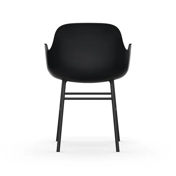 Form Dining Chair with Armrests Black/ Black Steel