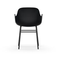 Form Dining Chair with Armrests Black/ Black Steel