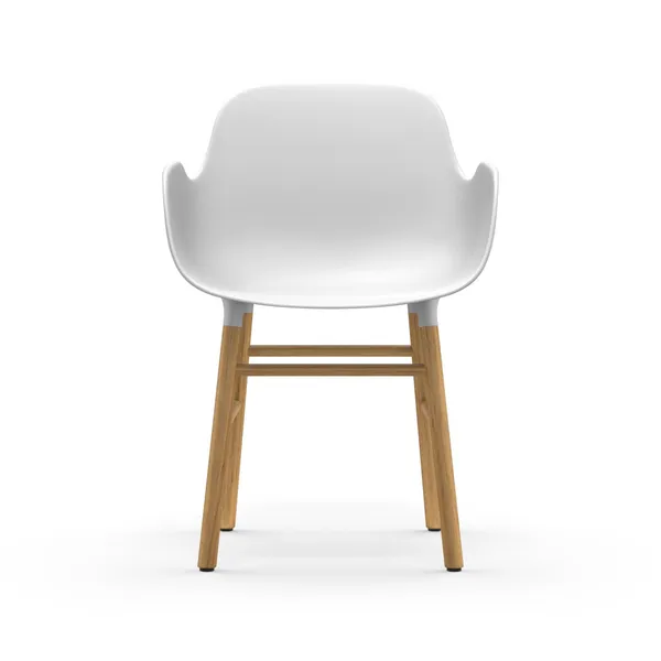 Form Dining Chair with Armrests White/ Oak
