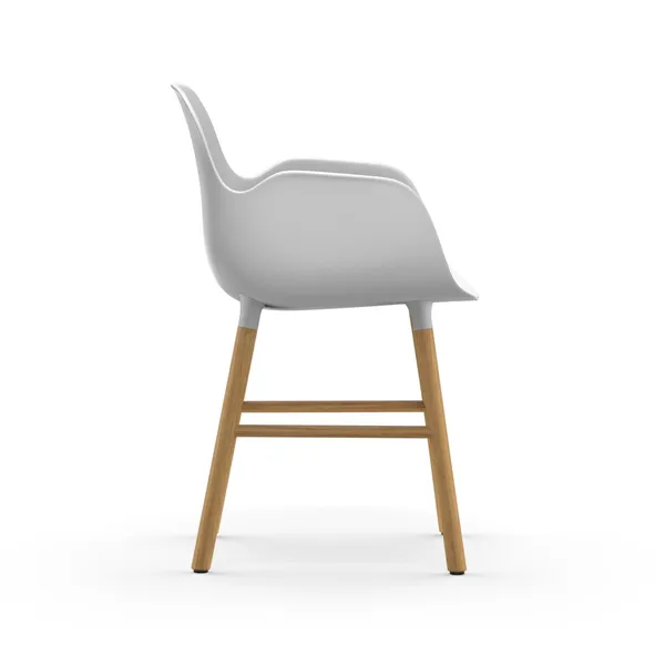 Form Dining Chair with Armrests White/ Oak