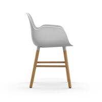 Form Dining Chair with Armrests White/ Oak
