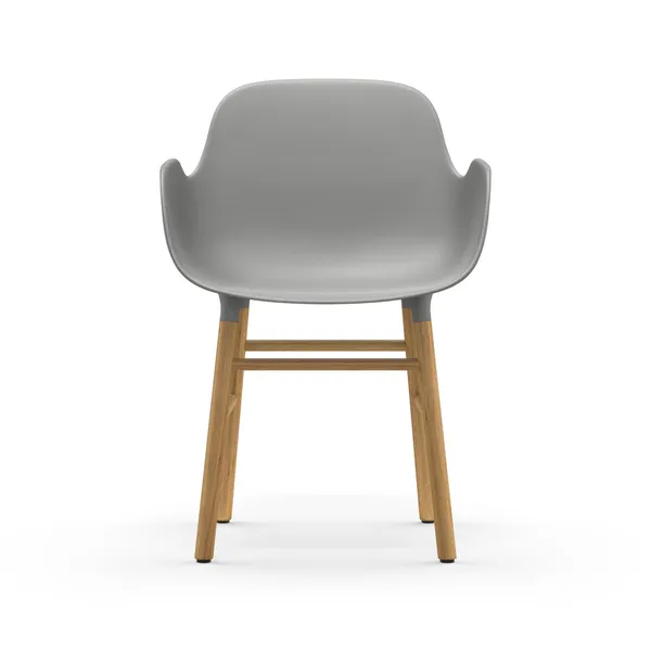 Form Dining Chair with Armrests Gray/ Oak