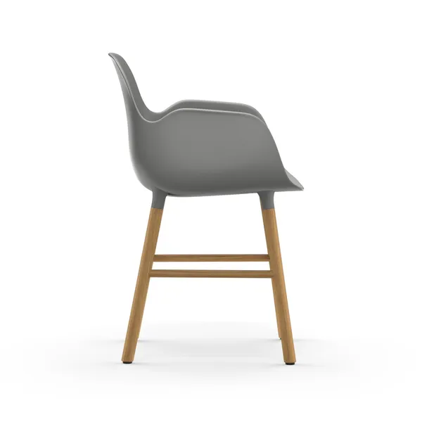 Form Dining Chair with Armrests Gray/ Oak